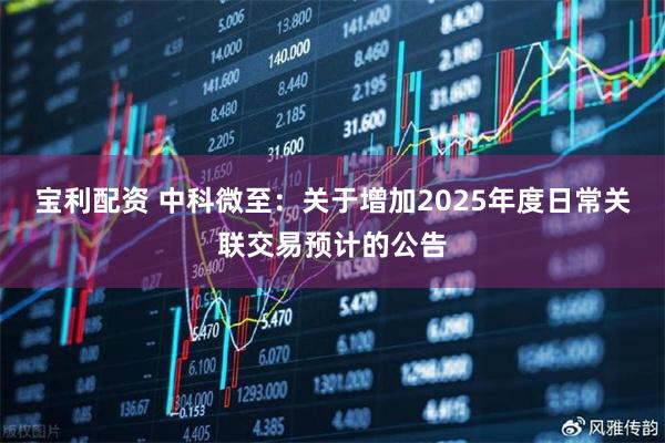 宝利配资 中科微至：关于增加2025年度日常关联交易预计的公告